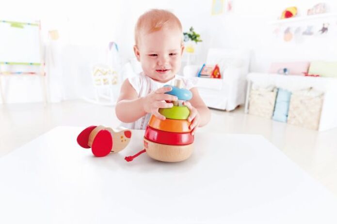 Hape Pepe & Friends Ξύλινο Stacker Pepe Με Ήχους (E0448A) (2)