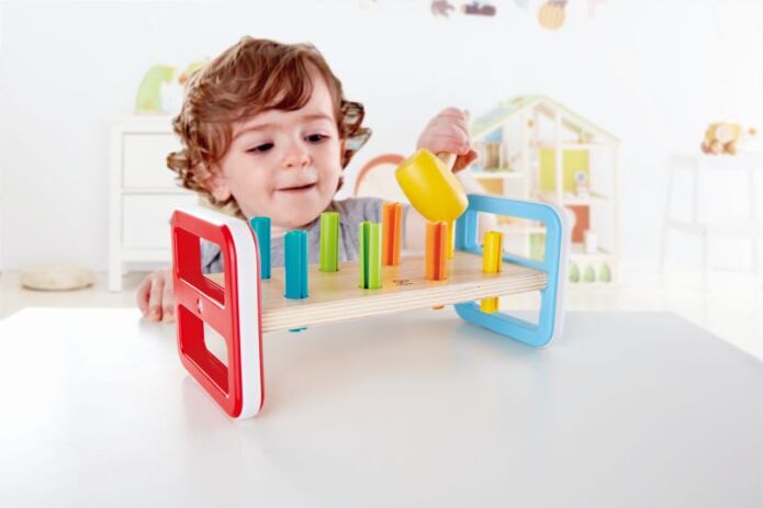 Hape Early Explorer Ξύλινο Σετ Σφηνώματα Rainbow Pounder (E0506B) (3)