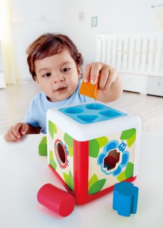 Hape Early Explorer Ξύλινο Shape Sorting Box-Garden (E0507) (3)