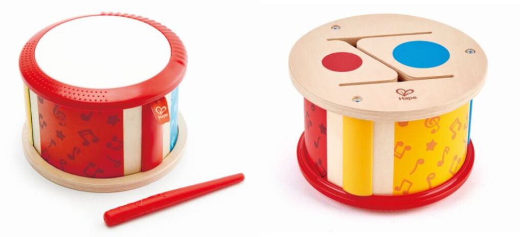 Hape Early Melodies Ξύλινο Τύμπανο Double-Sided Drum (E0608) (2)