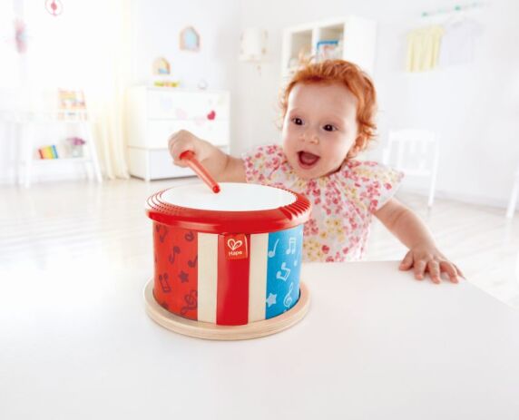 Hape Early Melodies Ξύλινο Τύμπανο Double-Sided Drum (E0608) (4)