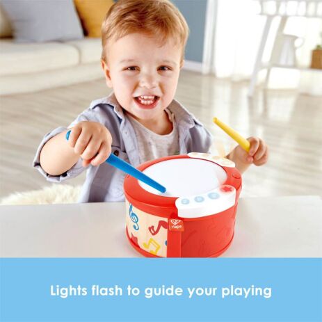 Hape Early Melodies Ξύλινο Τύμπανο Learn With Lights Drum (E0620A) (2)