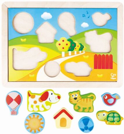 Hape Pepe & Friends Ξύλινο Πάζλ 3 σε 1 Sunny Valley (E1601A) (3)