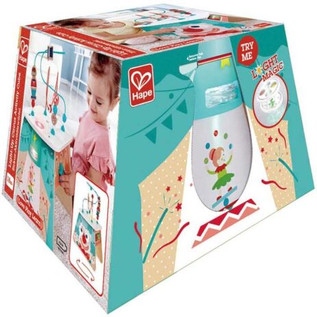 Hape Learning Ξύλινος Κύβος Δραστηριοτήτων Light-Up Circus (E1813) (1)