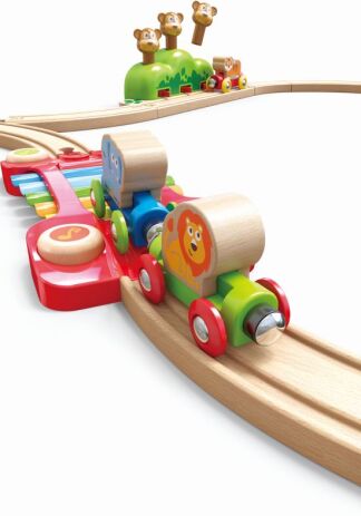 Hape Railway Ξύλινο Σετ Σιδηρόδρομος Music & Monkeys (E3825) (3)