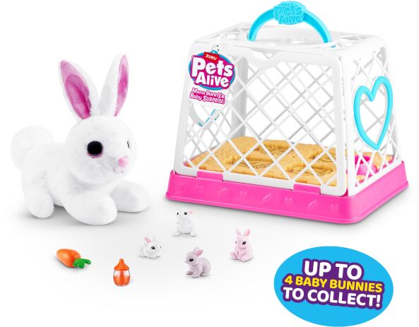 Λαμπάδα Zuru Λούτρινο Pets Alive Mama Bunny & Baby (9554) (2)