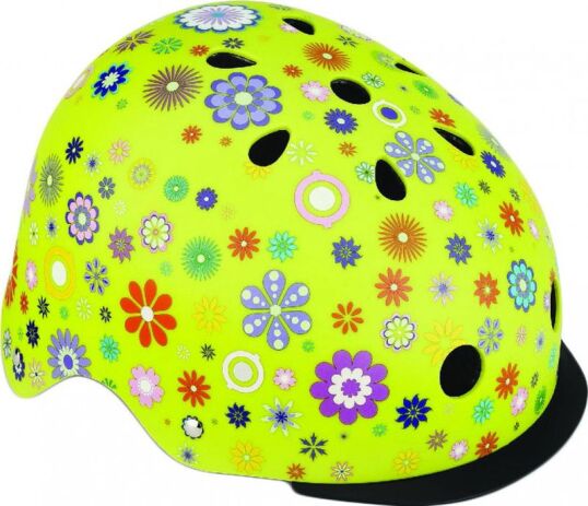 Globber Κράνος Elite Lights XS/S (48-53cm) Lime Green Flowers (507-106) (1)