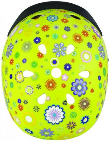 Globber Κράνος Elite Lights XS/S (48-53cm) Lime Green Flowers (507-106) (2)