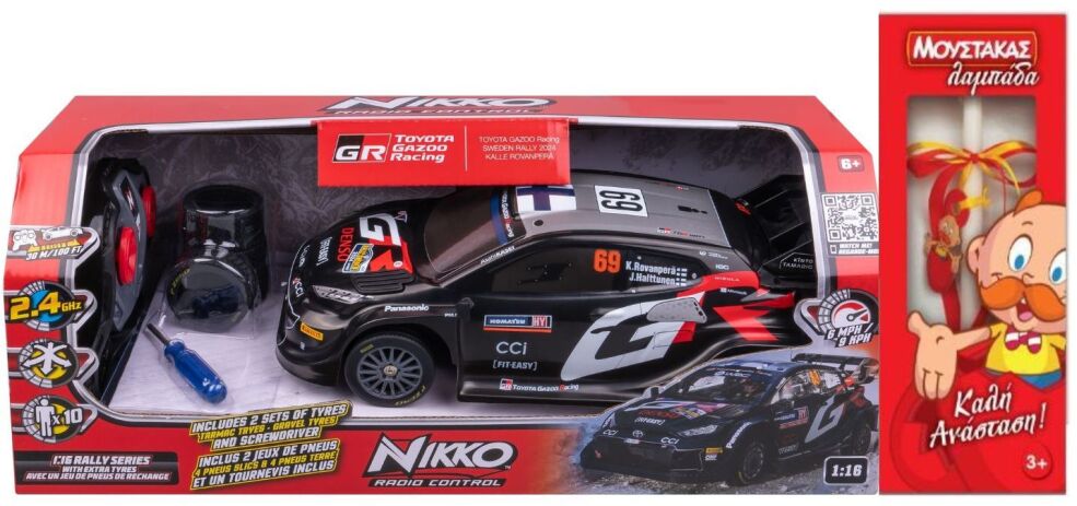 Λαμπάδα Nikko Τηλεκατευθυνόμενο Toyota Gazzo Sweden Rally 1:16 (10662) (0)