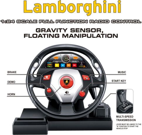 BW Τηλεκατευθυνόμενο Lamborghini Veneno & Τιμόνι 1:24 - 3 Σχέδια (2425SW) (2)