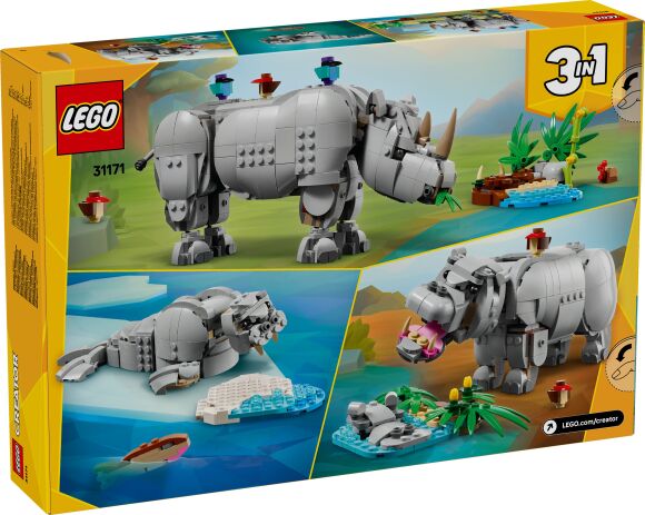 LEGO Creator 3in1 Wild Animals: Majestic Rhino With Birds (31171) (9)