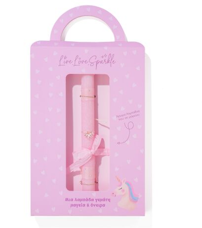 Λαμπάδα Βραχιόλι Μονόκερος Ροζ Σμάλτο 1.9cm (ML26011) (0)