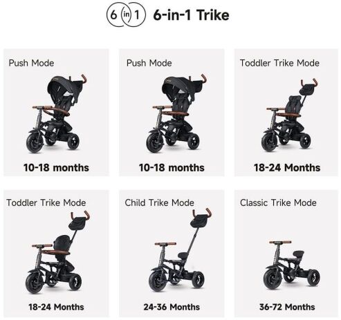 QPlay Τρίκυκλο Rito Deluxe Air Gel Wheels Olive Green (01-1212068-05) (3)