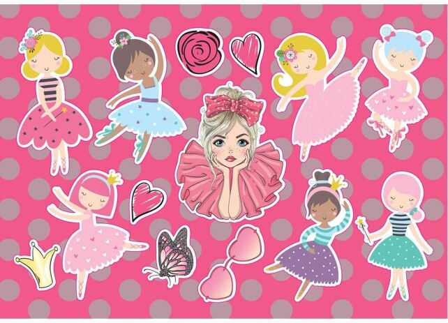 The Littlies Κορίτσι Μπλοκ Ζωγραφικής 23X33 40 Φύλλων Με Αυτοκόλλητα Στένσιλ-2 Σχέδια-1 Τμχ (000647087) (1)