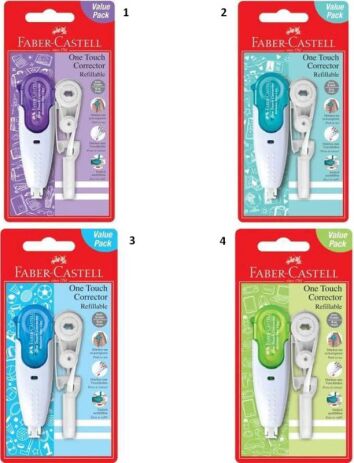 Faber Castell Διορθωτική Ταινία Με Κουμπί & Ανταλακτικό - 4 Σχέδια (12310979) (1)
