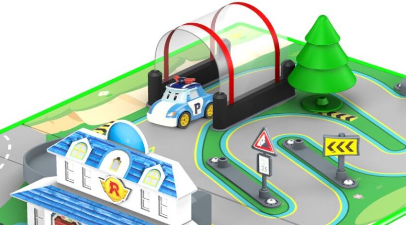 Robocar Poli Brooms Town Map-Αρχηγείο (1003-83280) (3)