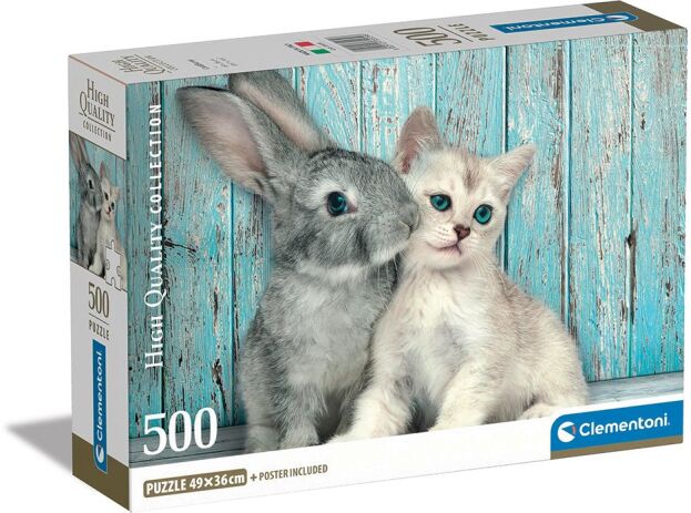 Clementoni Παζλ 500 H.Q. Cat & Bunny (1220-35539) (0)