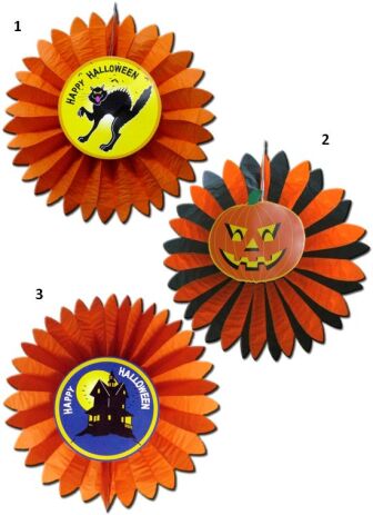 Clown Αξεσουάρ Γιρλάντα Ήλιος Halloween-3 Σχέδια (71343) (0)