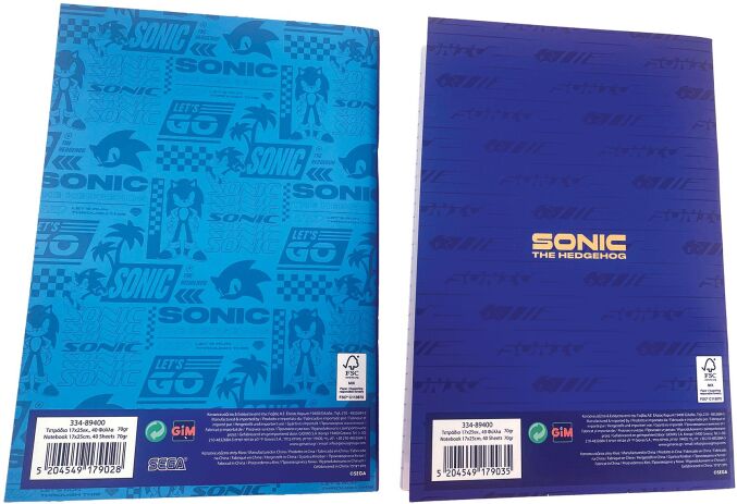 Sonic Τετράδιο 17x25-2 Σχέδια-1Τμχ (334-89400) (1)
