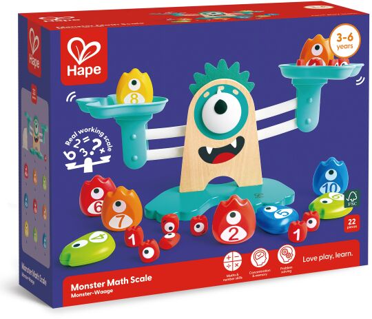 Hape Early Explorer Ξύλινη Ζυγαριά Monster Math Scale (E0511) (1)