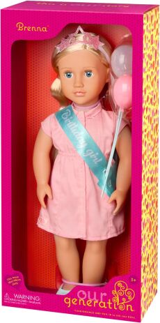 Our Generation Κούκλα Brenna With Pink Dress Birthday Girl (BD31577Z) (1)