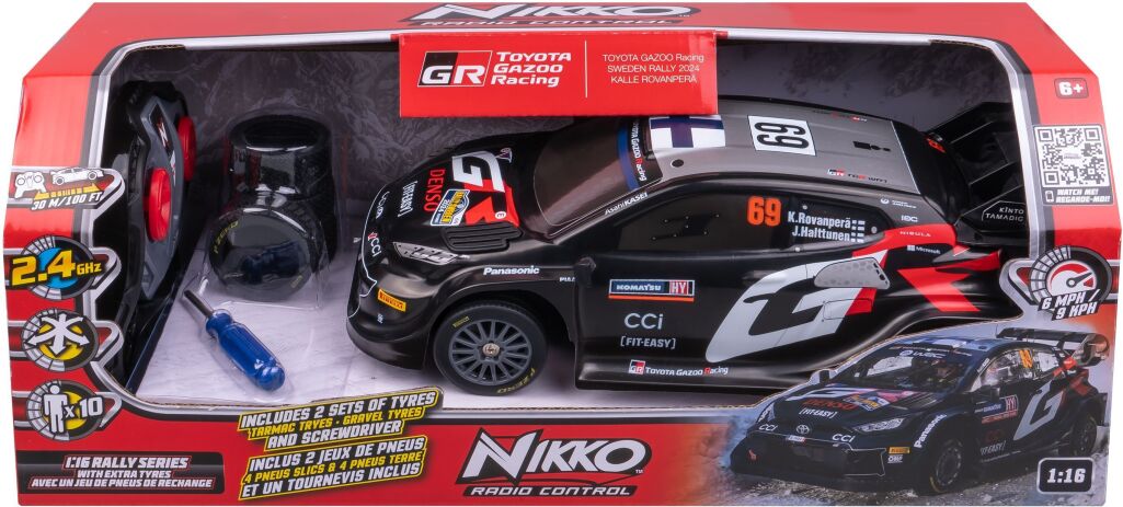 Nikko Τηλεκατευθυνόμενο Toyota Gazzo Sweden Rally 1:16 (10662) (1)