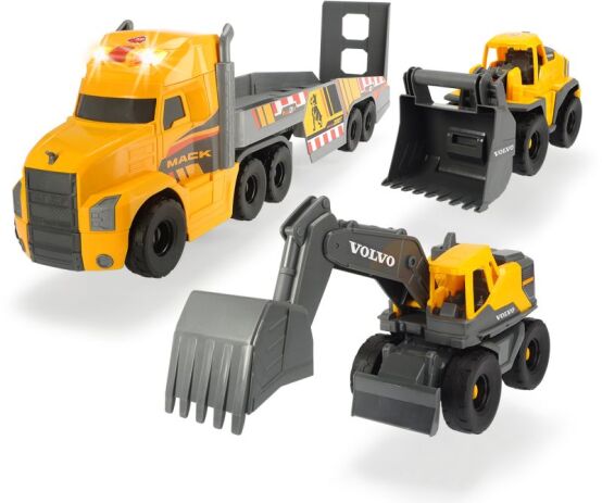 Dickie F/W Σετ Όχημα Mack/Volvo Heavy Loader Truck+2 Αυτοκίνητα 70cm (203729012) (5)