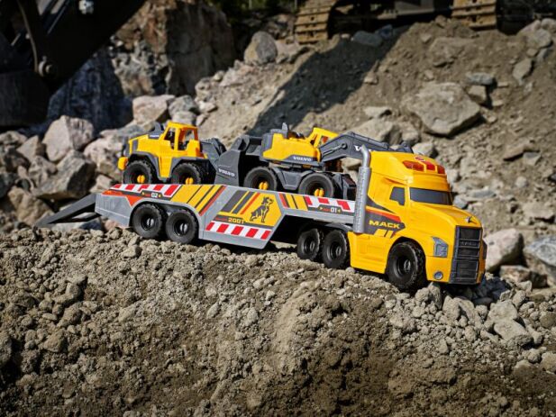 Dickie F/W Σετ Όχημα Mack/Volvo Heavy Loader Truck+2 Αυτοκίνητα 70cm (203729012) (6)