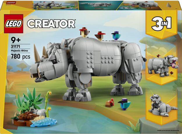 LEGO® Creator 3in1 Wild Animals: Majestic Rhino With Birds (31171) (0)
