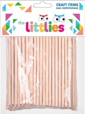 Υλικά Χειροτεχνίας The Littlies Ξυλάκια Κυλινδρικά 4x100mm 100Τμχ (000646522) (0)