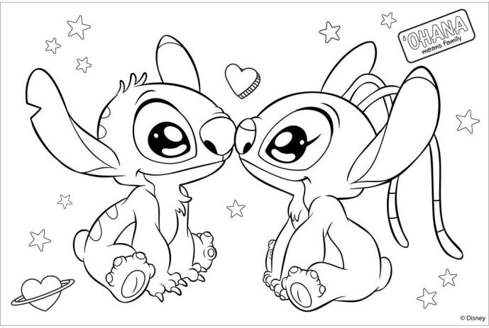 Lilo & Stitch Μπλοκ Ζωγραφικής 23X33 40 Φύλλων Με Αυτοκόλλητα Στένσιλ-2 Σχέδια-1Τμχ (000565857) (3)