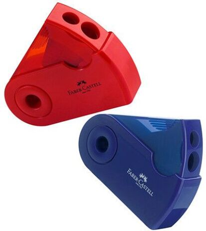 Faber Castell Ξύστρα Sleeve Διπλή Κόκκινη/Μπλε-1Τμχ (12307287) (1)