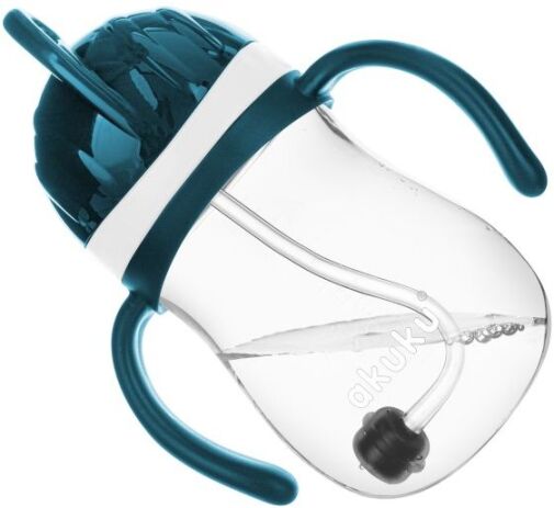 Akuku Ποτηράκι Με Καλαμάκι & Βαρίδι 9m+ Μπλε-Γκρι (A0166) (1)