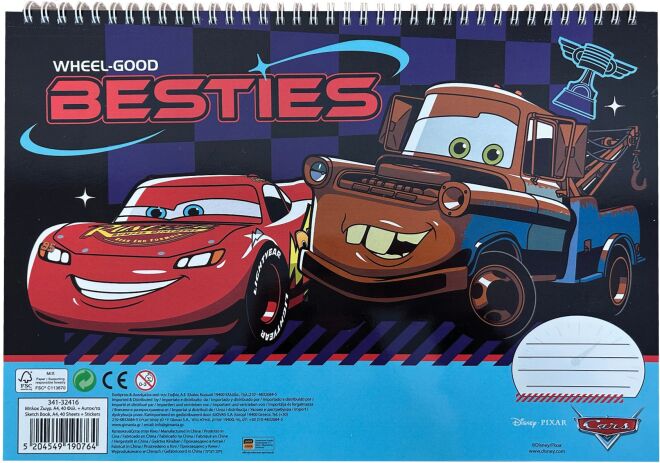 Cars Μπλοκ Ζωγραφικής Α4 Και Stickers (341-32416) (0)