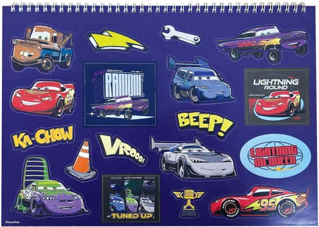 Cars Μπλοκ Ζωγραφικής Α4 Και Stickers (341-32416) (1)