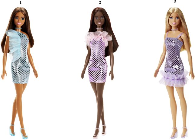 Barbie Μοντέρνα Φορέματα Με Αξεσουάρ-3 Σχέδια (T7580) (1)