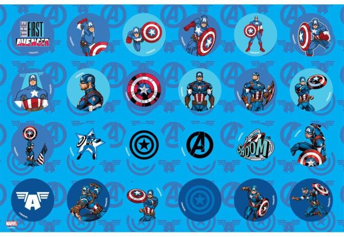 Captain America Μπλοκ Ζωγραφικής 23x33 40 Φύλλων Με Αυτοκόλλητα Στένσιλ-2 Σχέδια (000506362) (2)