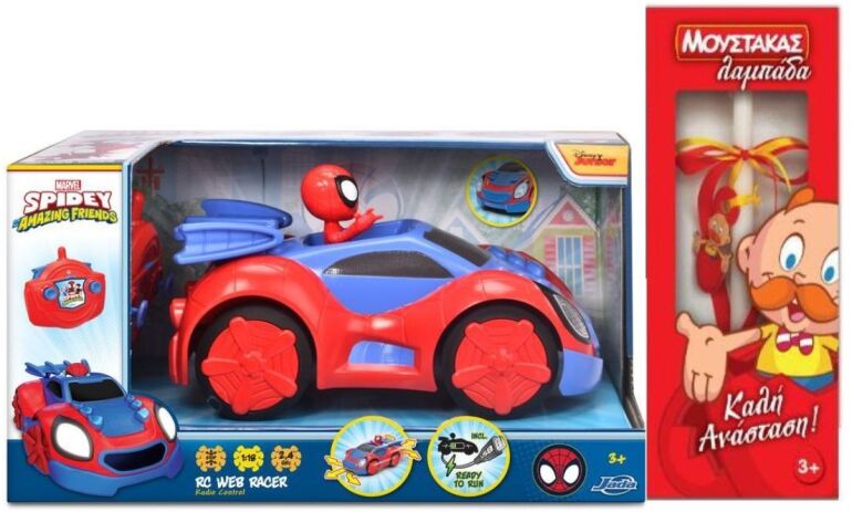 Λαμπάδα Jada Spidey Τηλεκατευθυνόμενο Web Racer 27cm 1:18 (203225000) (0)
