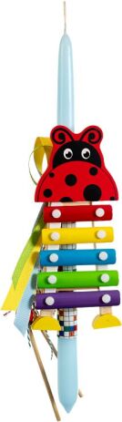 Χειροποίητη Πασχαλινή Λαμπάδα Ξύλινο Μεταλόφωνο (291732) (0)