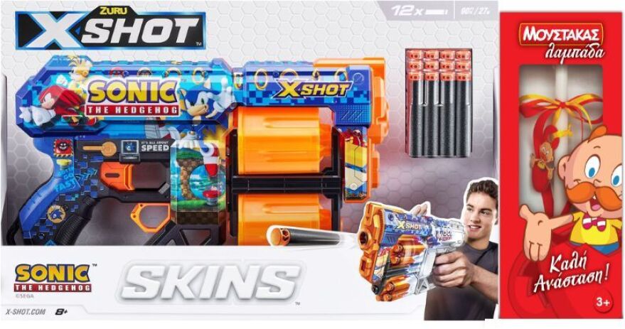 Λαμπάδα Zuru X-Shot Skins Dread 12 Darts Sonic (36583) (0)