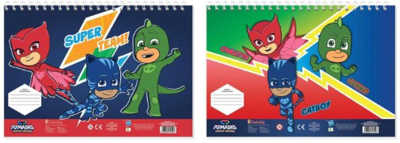 PJ Masks Μπλοκ Ζωγραφικής 23x33cm 40 Φύλλων Με Αυτοκόλλητα Στένσιλ-2 Σχέδια (000484312) (0)