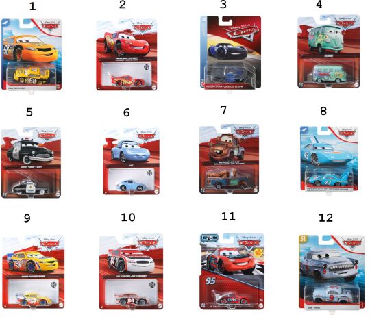 Cars 3 Αυτοκινητάκια-12 Σχέδια (DXV29) (1)