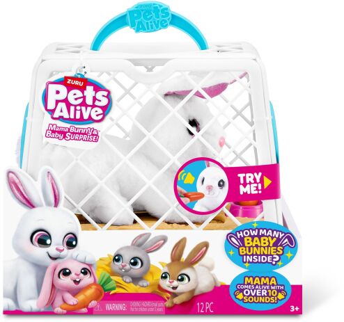 Zuru Λούτρινο Pets Alive Mama Bunny & Baby (9554) (1)