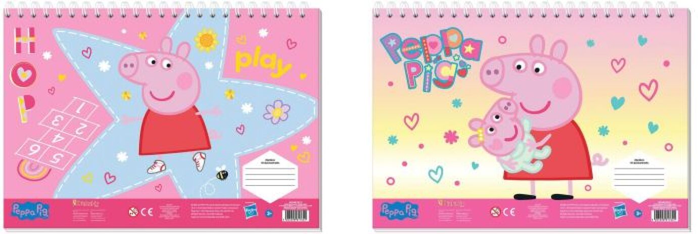 Peppa Pig Μπλοκ Ζωγραφικής 23x33 40 Φύλλων Με Αυτοκόλλητα Στένσιλ-1Τμχ (000482853) (0)