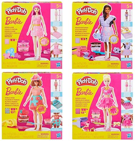 Playdoh Barbie Designer Dolls-4 Σχέδια (G1354) (2)
