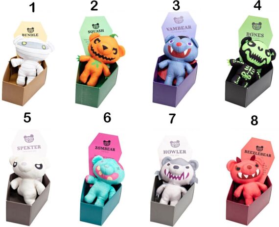 Deddy Bears Λούτρινο Coffin S1 14cm-8 Σχέδια-1Τμχ (30641) (1)