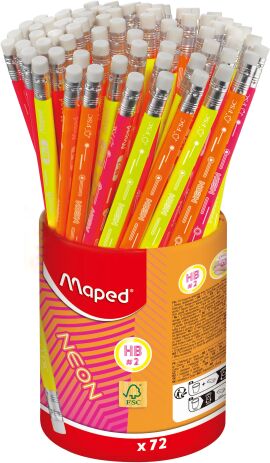 Maped Μολύβι Με Γόμα Neon HB-3 Σχέδια-1Τμχ (853789FC) (0)