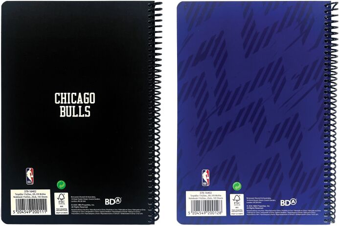 NBA Bulls-NBA Logo Τετράδιο 17X25 Σπιράλ 2 Θεμάτων 70 Φύλλων-2 Σχέδια (378-16402) (1)