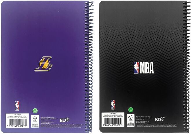 NBA Lakers-NBA Logo Τετράδιο 17X25 Σπιράλ 2 Θεμάτων 70 Φύλλων-2 Σχέδια (378-18402) (1)