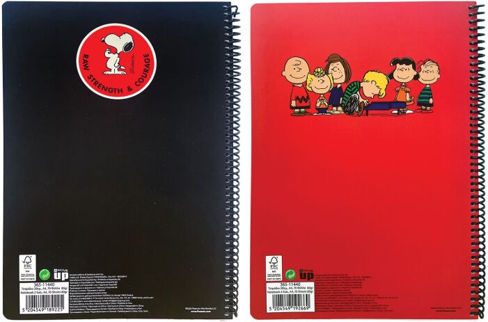 Peanuts Red-Black Τετράδιο A4 Σπιράλ 2 Θεμάτων-2 Σχέδια (365-11440) (1)